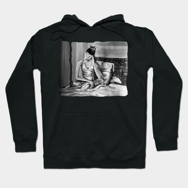 Unlearning in black and white Hoodie by Marisa-ArtShop